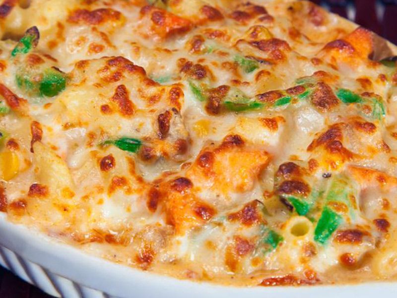 Oven Baked Pasta With Chicken And Mushroom