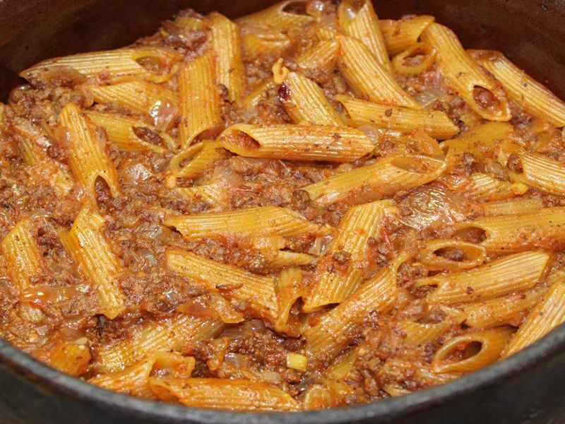 Oven Baked With Minced Meat Pasta
