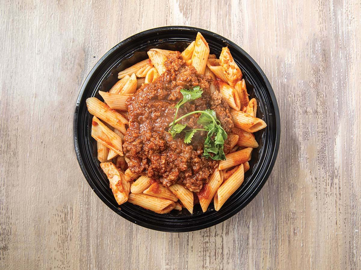 penne with minced beef