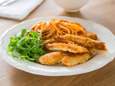 Chicken Pane Strips Pasta