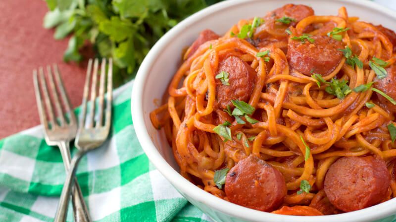 Oriental Sausage Pasta