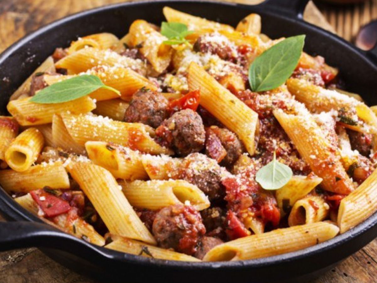 mix meat pasta