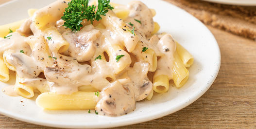 White sauce pasta with mushroom