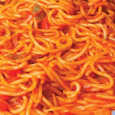 Spaghetti pasta with tomato sauce