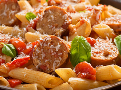 Oriental Sausage Pasta Platter