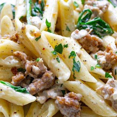 White Sauce Pasta Hot Dog