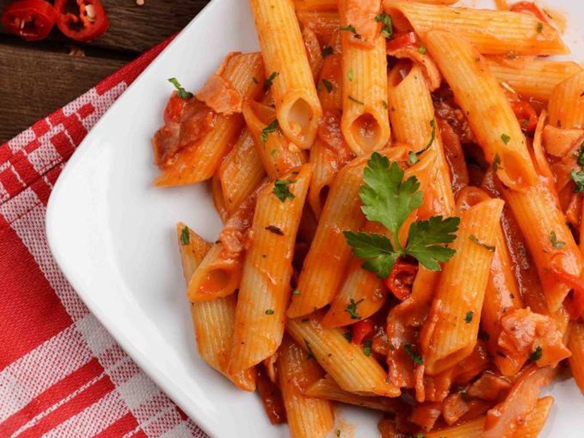 Pasta With Red Sauce Dish