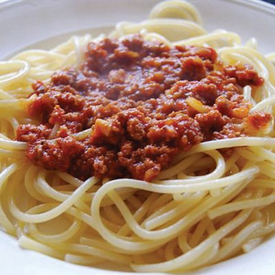 Bolognese Pasta With Meat And Cheese
