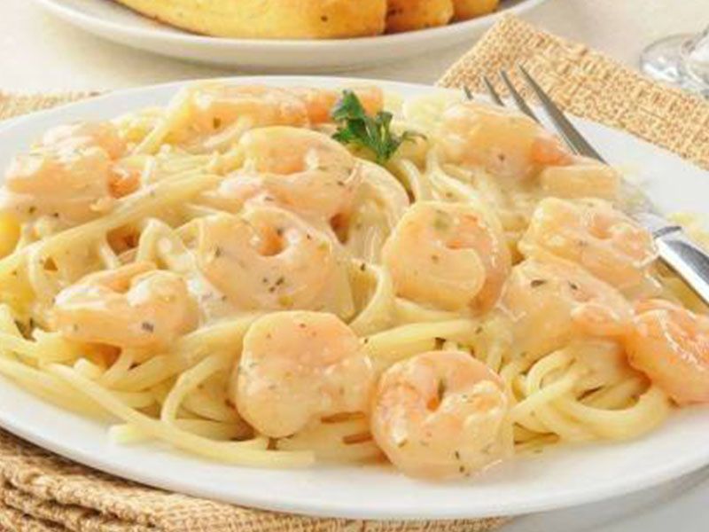 Shrimp With Cream Spaghetti