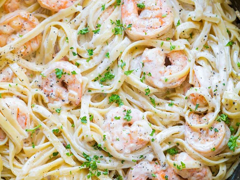 Seafood With Cream Spaghetti