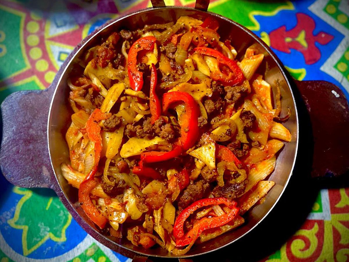 Meat Shawarma Red Pasta