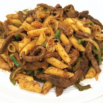 Spaghetti Pasta With Red Sauce And Liver Spicy