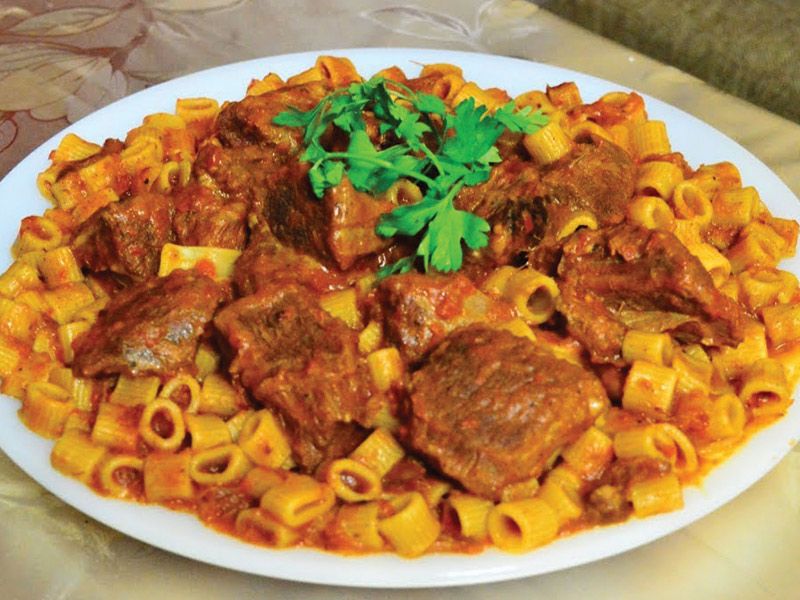 Pasta Mebakbaka With Goat Meat Platter
