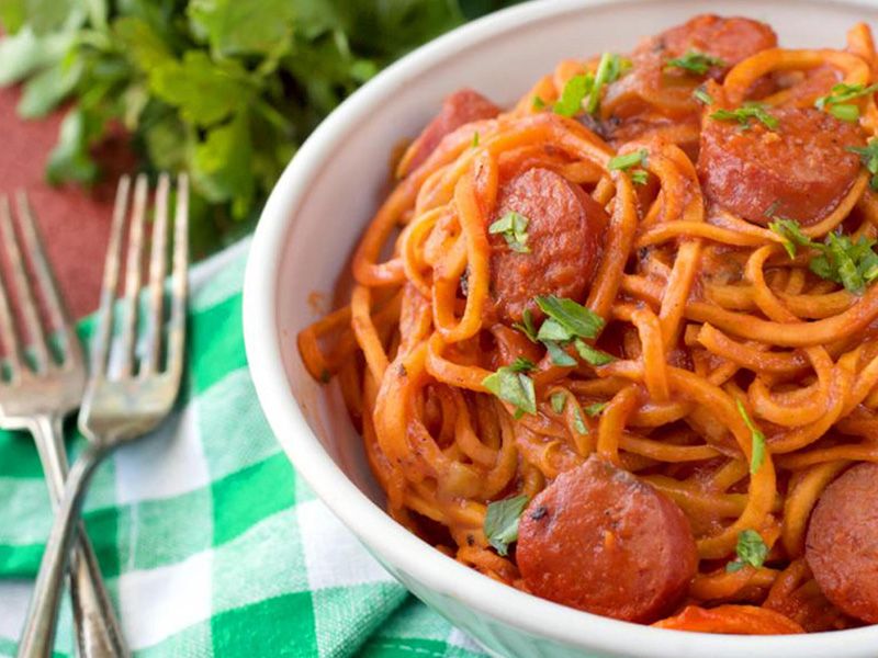 Hot dog pasta