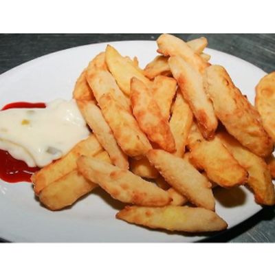 French Fries Fingers On Eggs Sandwich