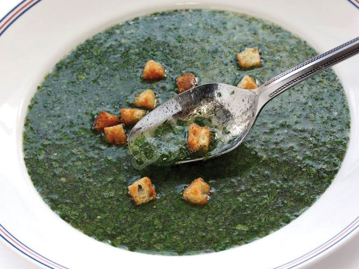 Molokhia with shrimp