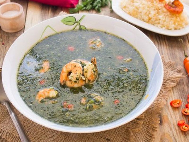 Molokhia With Shrimp Soup