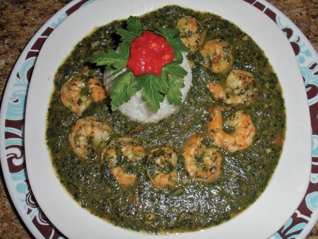 Shrimp Molokhia
