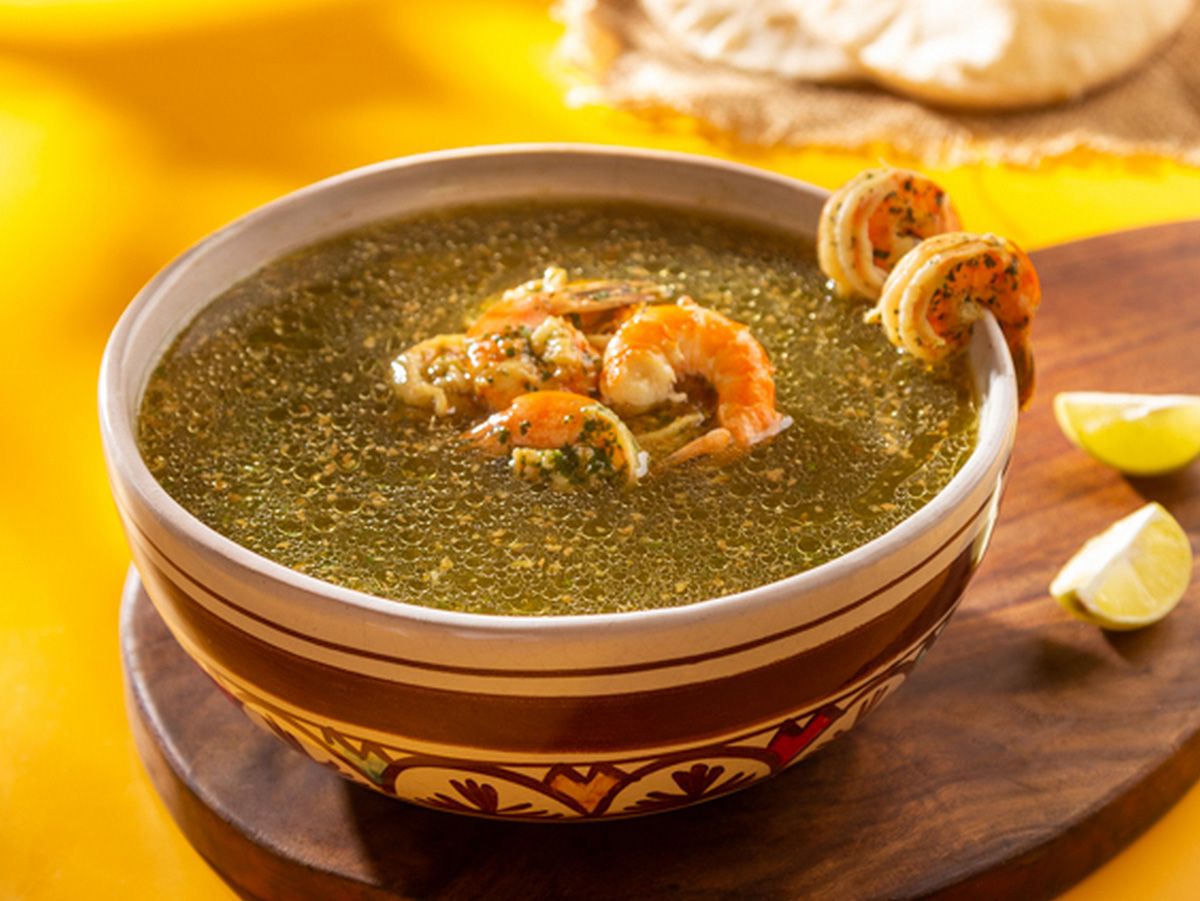 Molokhia with shrimp