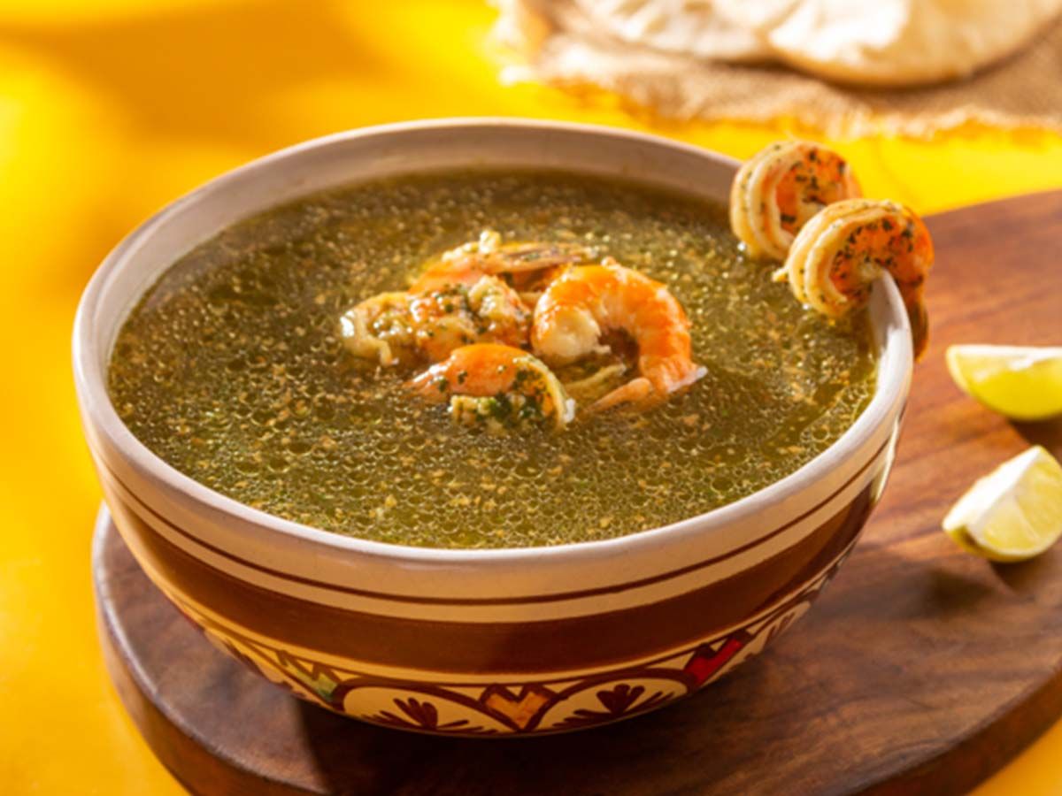 Molokhia with shrimp