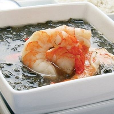 Shrimp molokhia soup