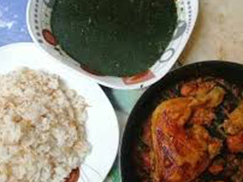 Molokhia Casserole With A Whole Chicken