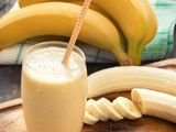 Fresh banana with milk juice