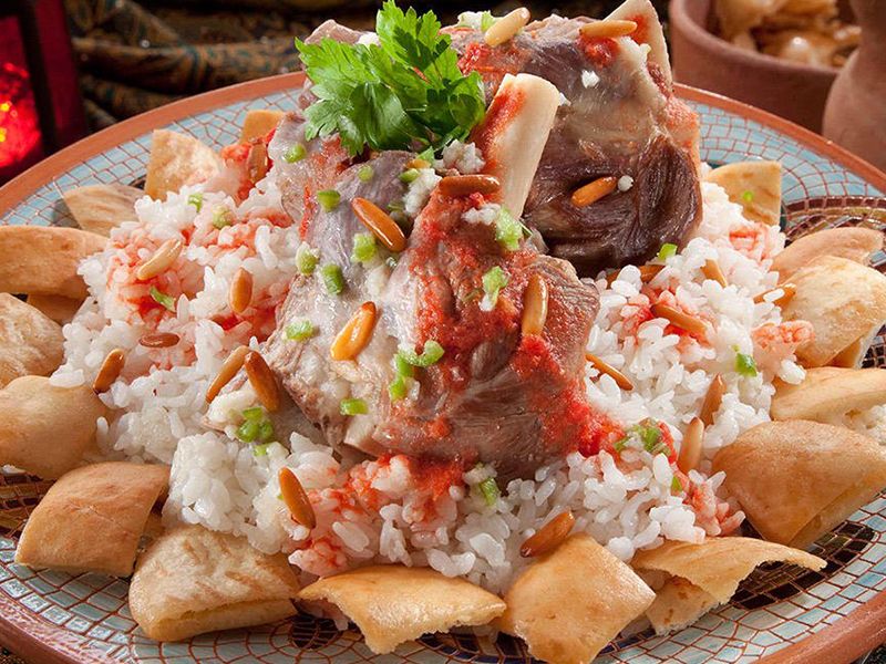 Shank lamb fatteh