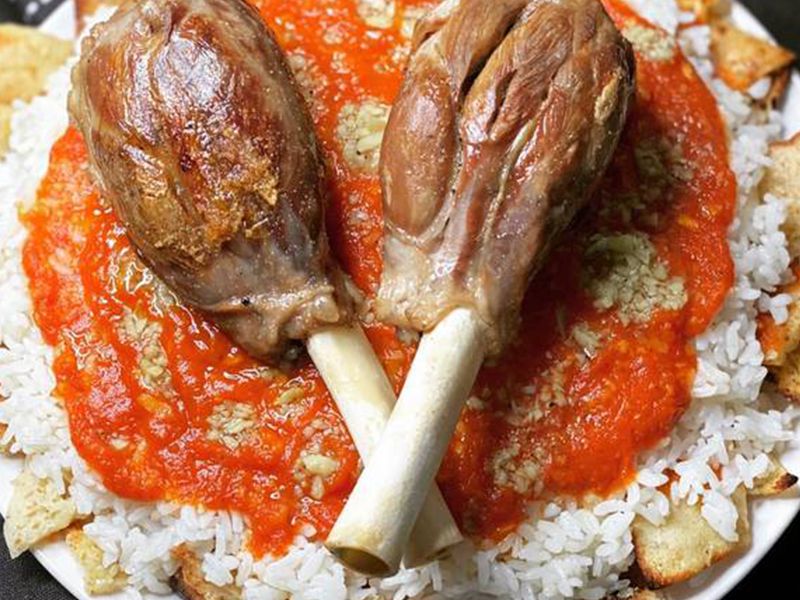 Mutton Shank With fatteh And Soup