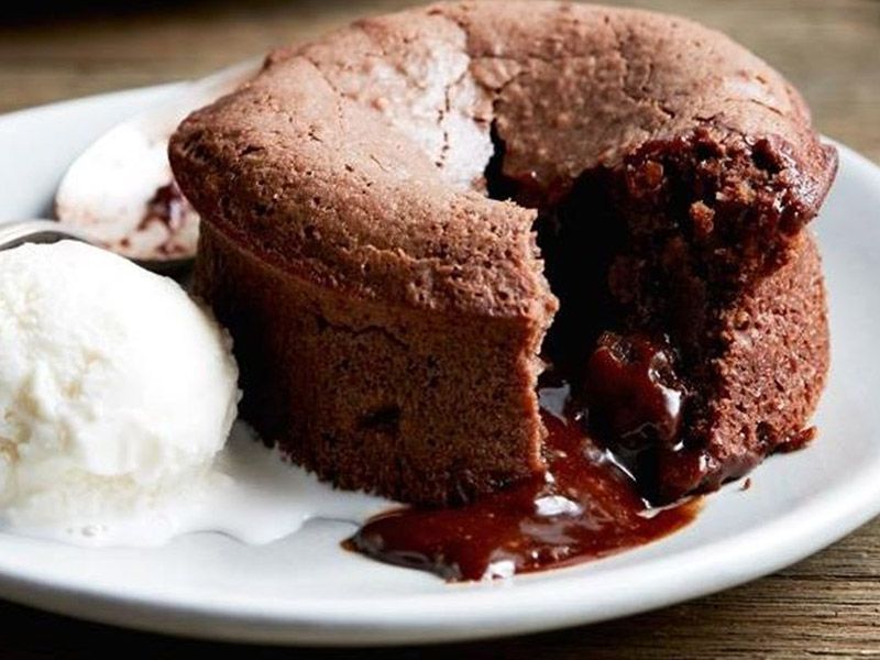 Molten Cake With Ice Cream