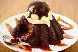 Molten Cake With Nutella Chocolate And Ice Cream
