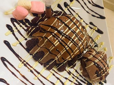 Molten Cake With Nutella Chocolate And Ice Cream