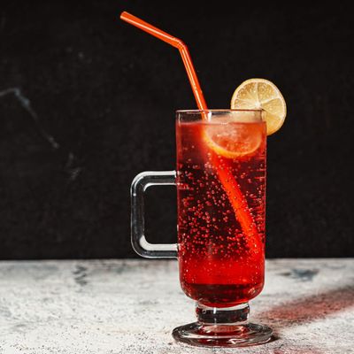 Strawberry and pomegranate mojito