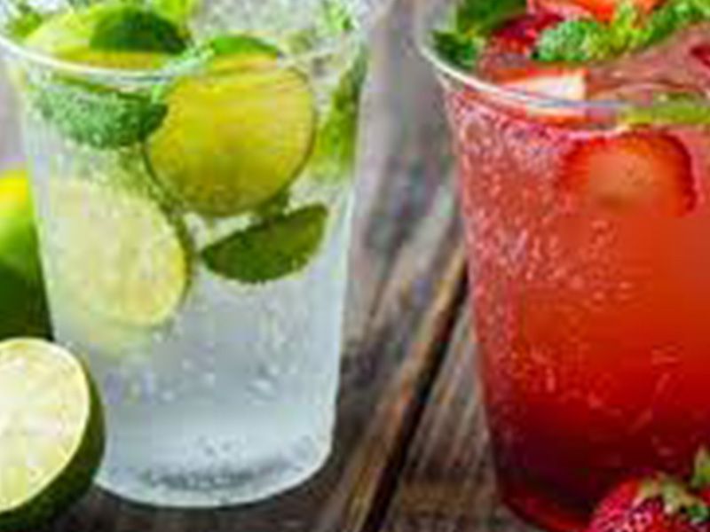 Blueberry Mojito With Cotton Candy