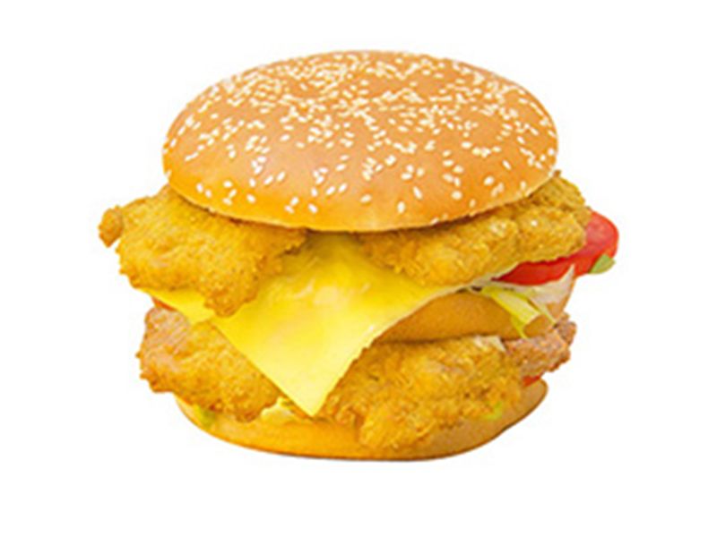 Mega Fried Chicken With Cheese Sandwich