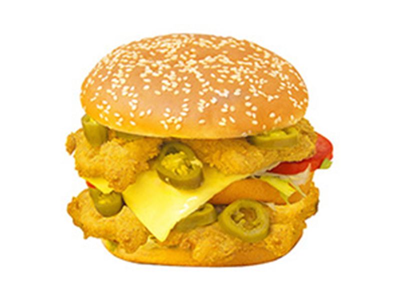 Mega Fried Chicken With Jalapeno Sandwich