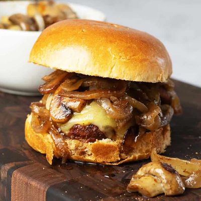 Mix cheese mushroom burger sandwich