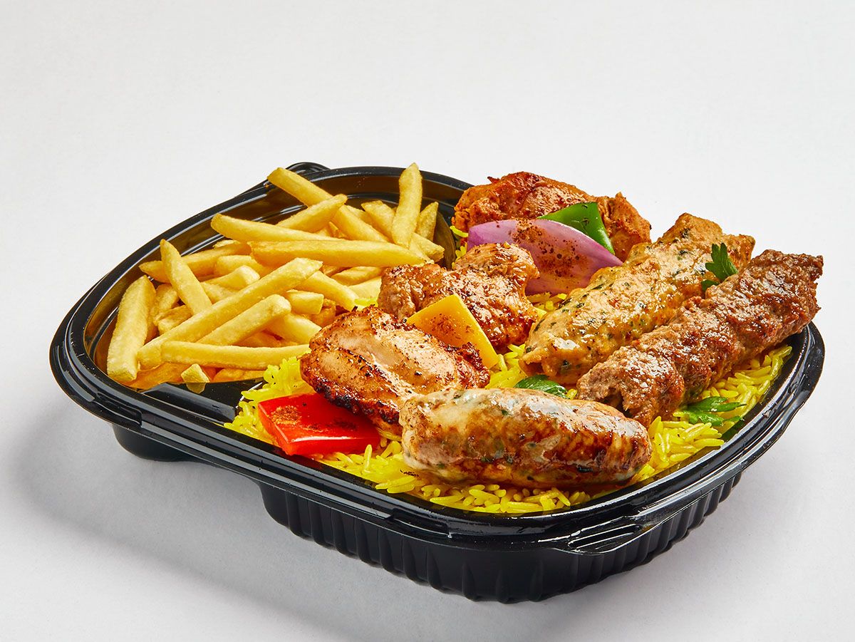 Mix Grill Meal On Charcoal