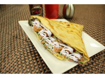 Hot Dog With Chicken Pane Crepe