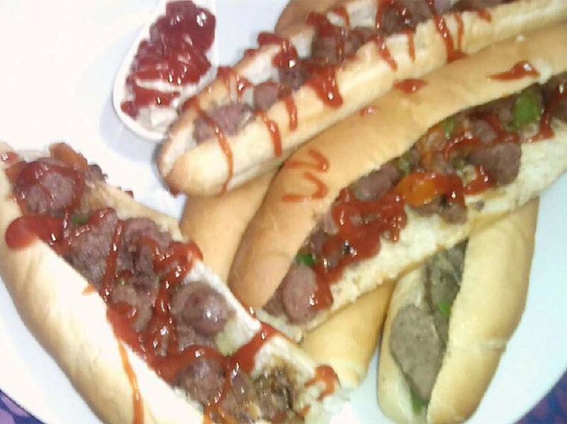Smoked Oriental Sausage Sandwich