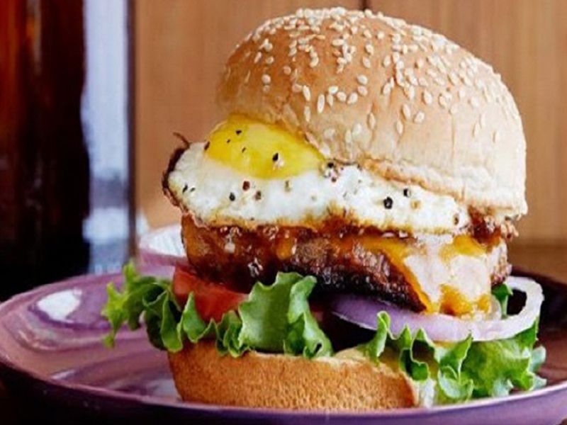 Mexican Grilled Mega Beef Burger With Cheese Sandwich