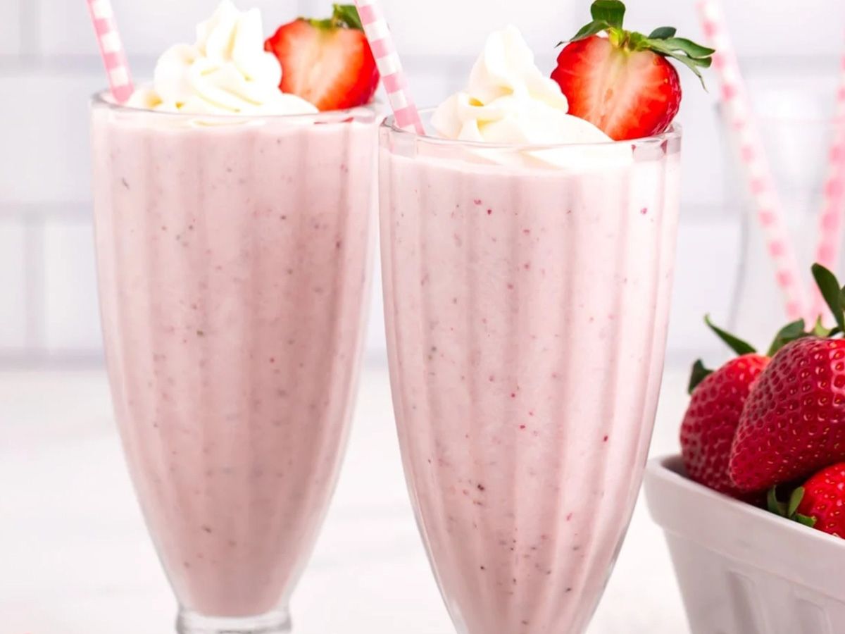 Strawberry peach milkshake