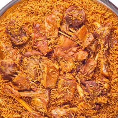 Half Mandi Goat on a Plate