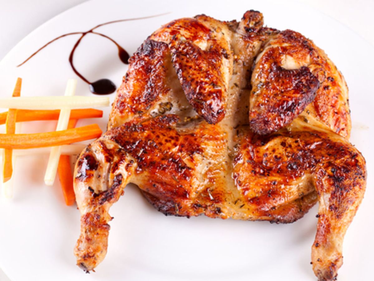 Half grilled chicken on the Syrian way