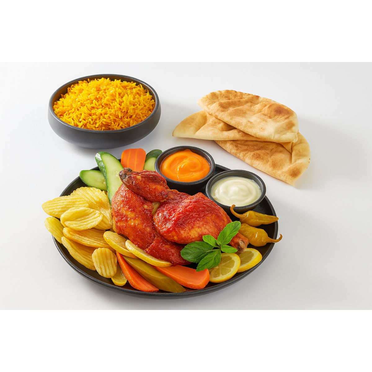Half Grilled Chicken and Rice Halabi