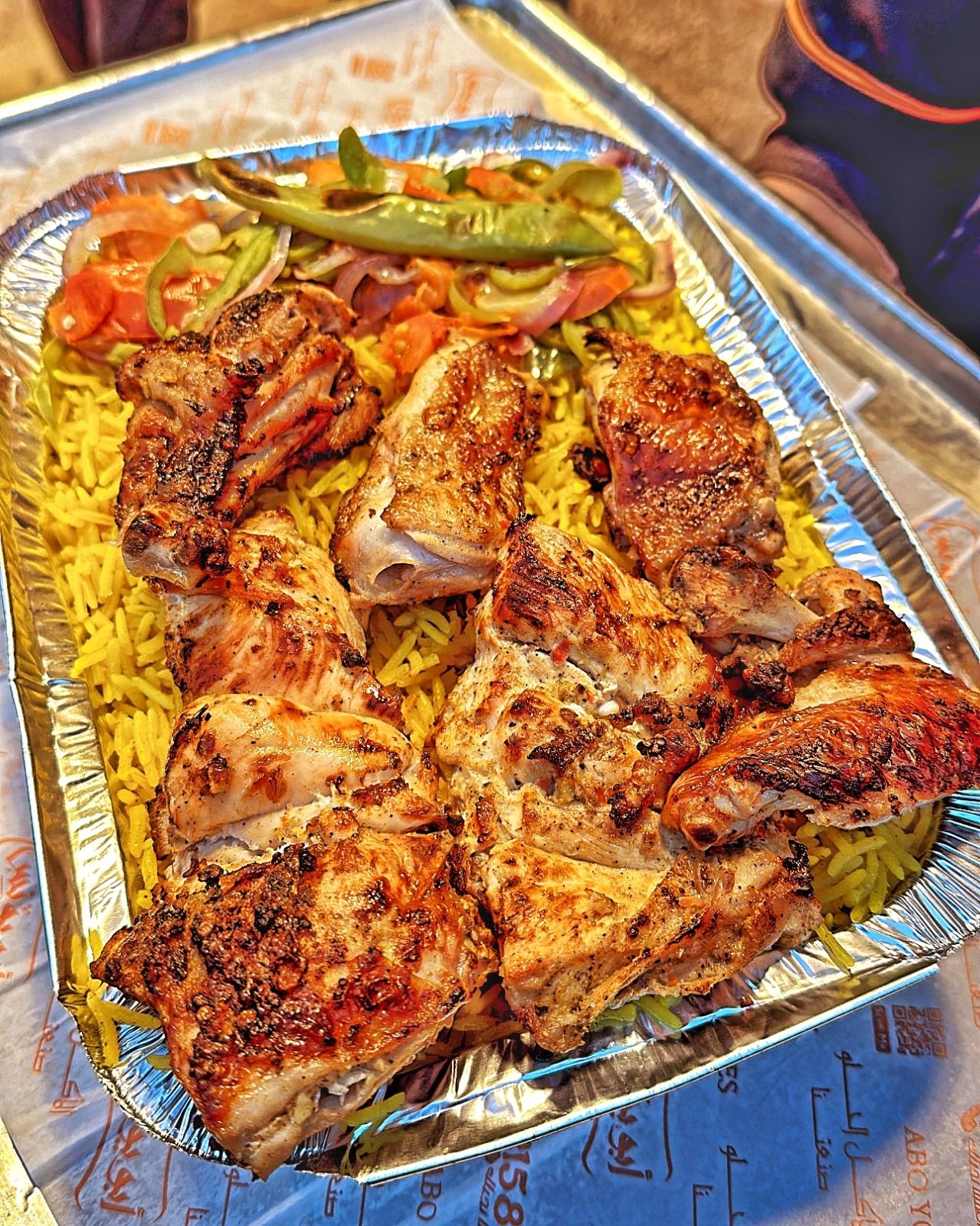 Half chicken shish on charcoal