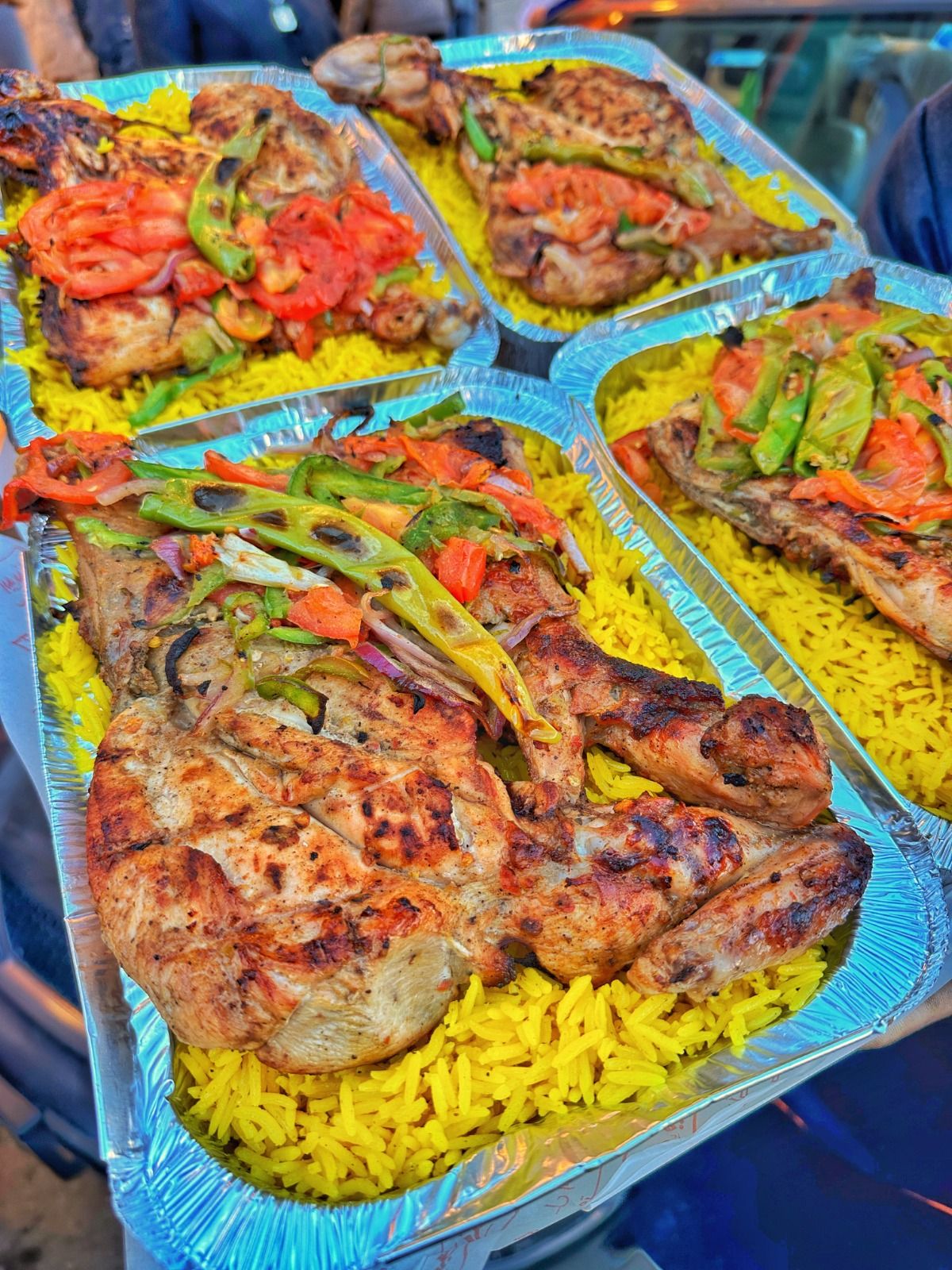 Half chicken on charcoal