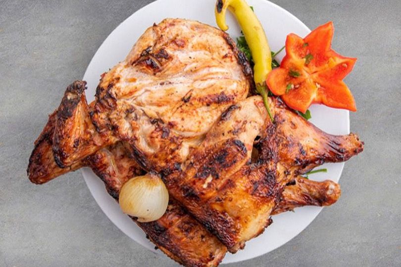 Charcoal grilled chicken text