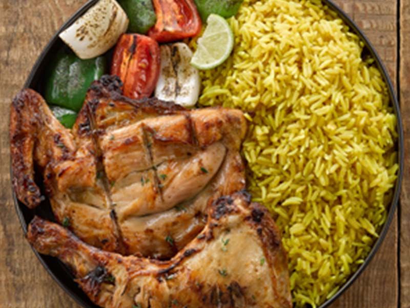1/2 Grilled Chicken With 1/4 Kofta Meal