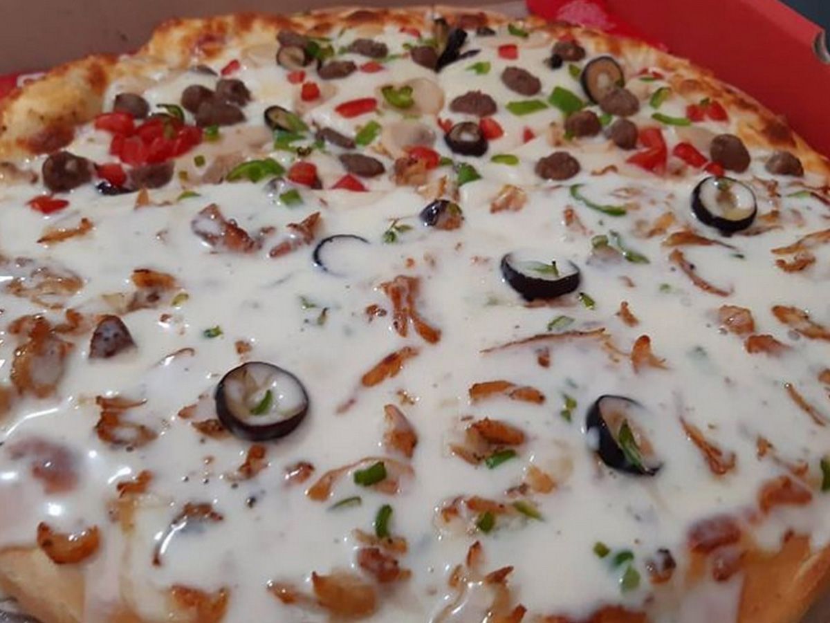 Half Mix Cheese Half Sausage Pizza